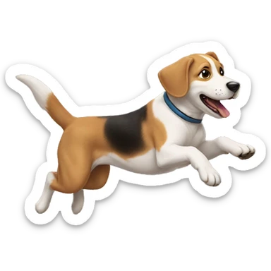 Dog jumping dog sticker