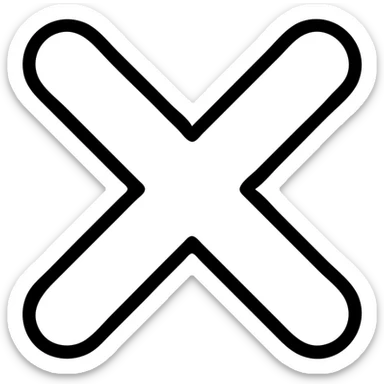 simple and clear red X icon with transparent background sticker