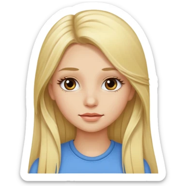 A blonde girl, long hair and long eye lashes sticker
