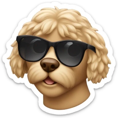 pudel witz sunglasses sticker