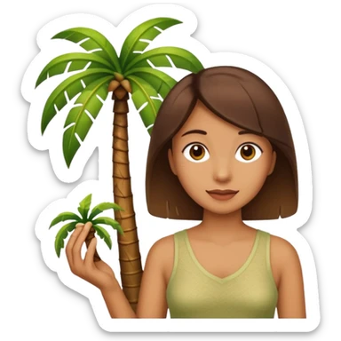 Me holding a palm tree sticker