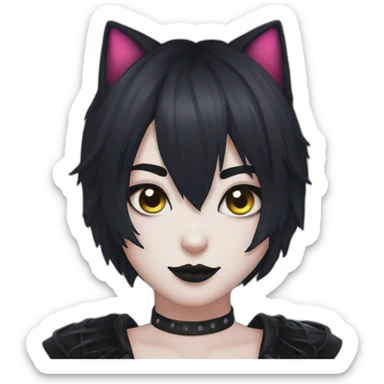 goth nekochan with best make up and big torso sticker