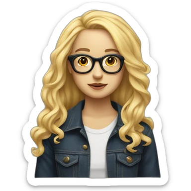 blond girl with glasses and long hair with mac miller sticker