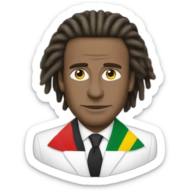 president macron with rasta cut sticker