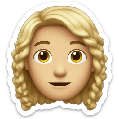 boy with long hait sticker