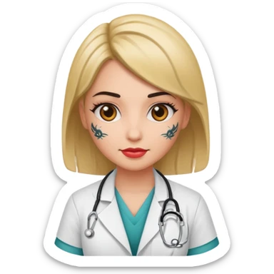 tattooed doctor girl sticker