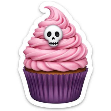 Soft pink Halloween cupcake sticker