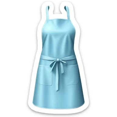 Realistic isolated light blue kitchen apron. sticker