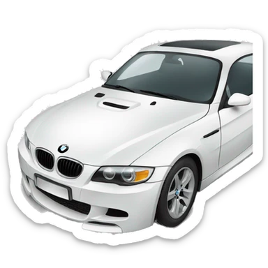 white bmw  sticker