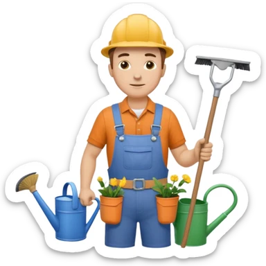 builder,gardener and sweeper sticker