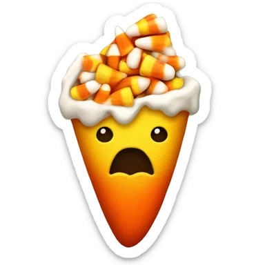 Candy corn with a bite taken out of it  sticker