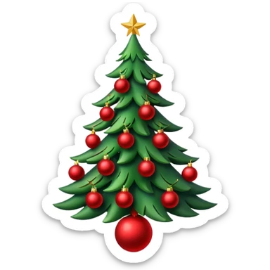christmas tree with red balls sticker