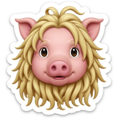 long dreadlock blonde haired pig sticker