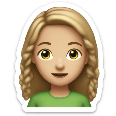 Light brown hair girl with green eyes sticker