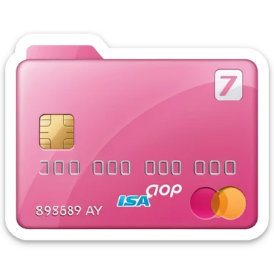 pink big afterpay word on a credit card sticker