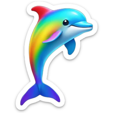 Rainbow Dolphin Full Body sticker