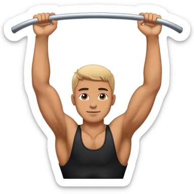 guy with black shirt doing pull ups sticker