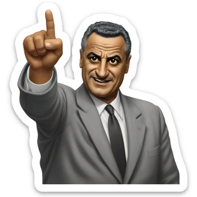Gamal Abdel Nasser photorealistic points a finger sticker