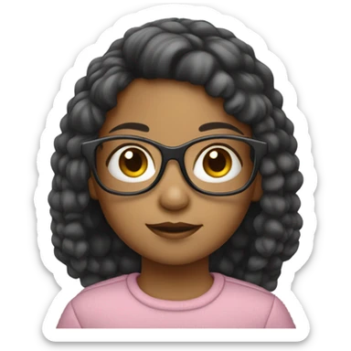 little girl light skinned in glasses sticker