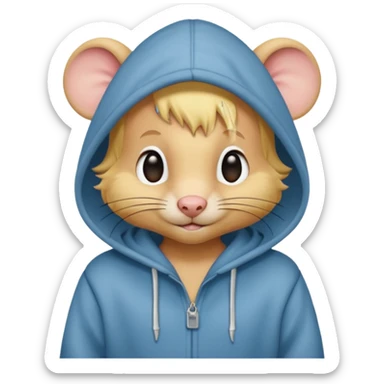 yellow haired mice with hoodie sticker