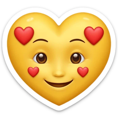 🫠 with hearts around it sticker