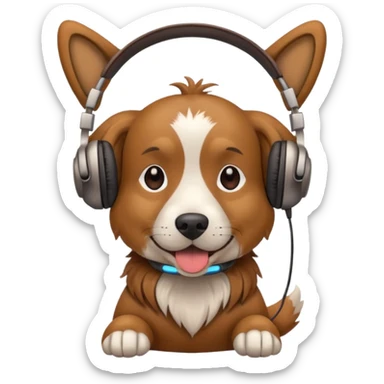 dog wearing headphones sticker
