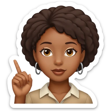 a black girl with finger up sticker