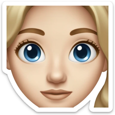 White Skin care under eyes on white freackles skin of a brunett blue eyes girl  sticker