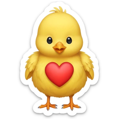 Pollito con corazón sticker