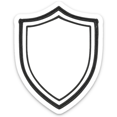 shield icon, hand drawn icon with no fill, sketchy and playful, modern style sticker