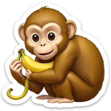 monkey eating a banana sticker