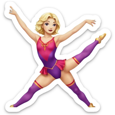 a blonde female circus performer on aerial silk sticker