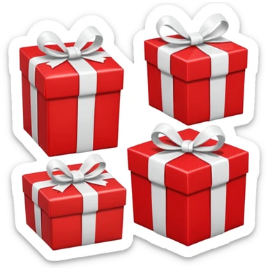 red gift boxes with white bows sticker