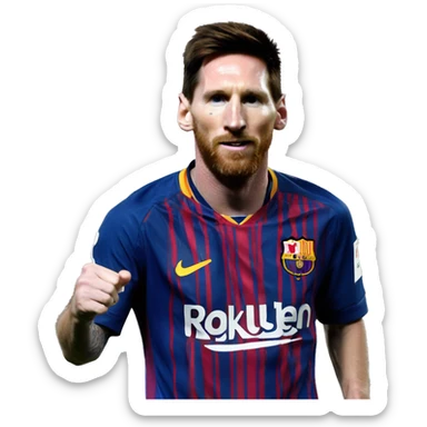 messi con un producto llamado Just sticker