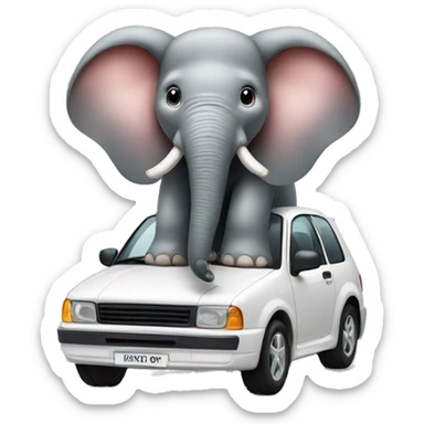 Elefant with car sticker