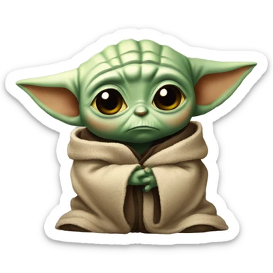 Sad baby Yoda sticker