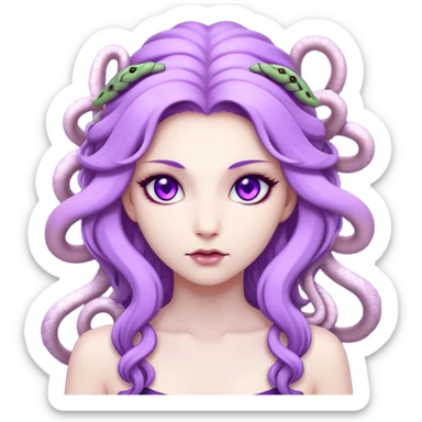 Neko Medusa with violet eyes  sticker