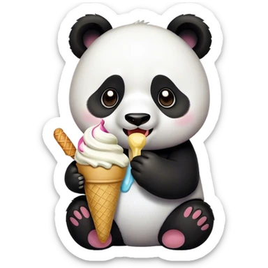 Panda rating ice cream sticker