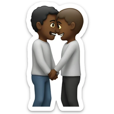 2 people greeting each other sticker