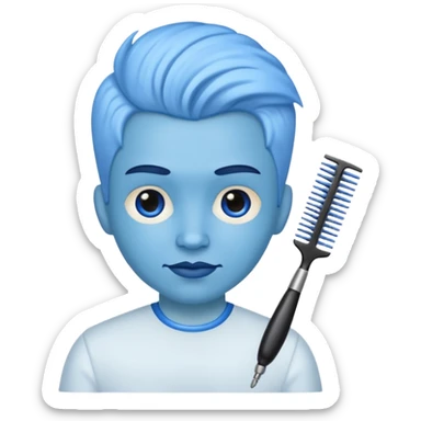 blue mutant hairdresser sticker