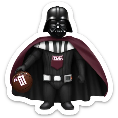 Darth Vader with a Texas a&m jersey sticker