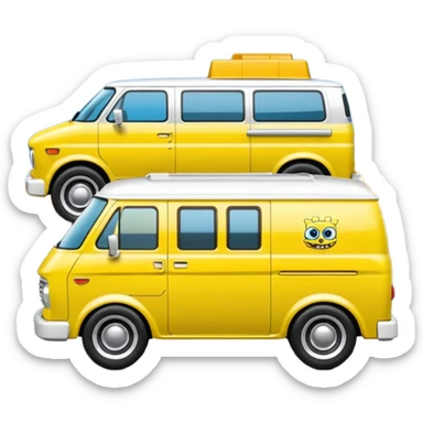 Hot wheels Premium SpongeBob 1985 Chevy Astro van  sticker