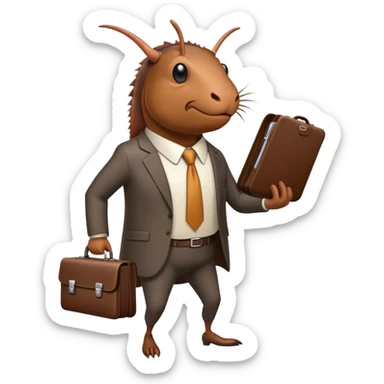  roach with a business suit and briefcase  sticker