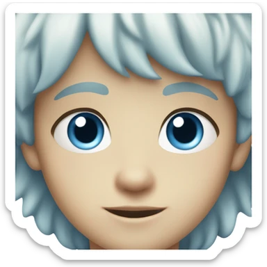 Young Caucasian boy with blue eyes and blue hair sticker
