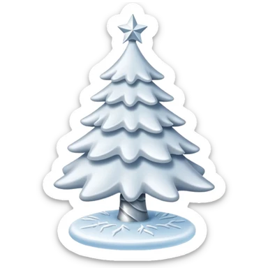 White christmas tree with cold theme sticker