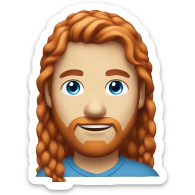 red-long-hair-blue-eyes-designer sticker