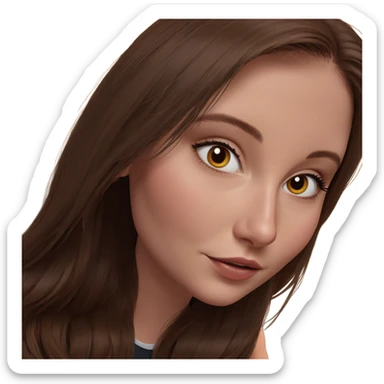 brown haired girl portrait sticker