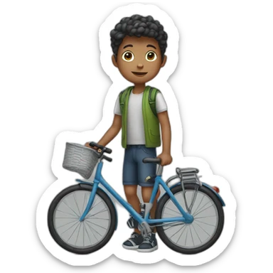 a boy with a bicycle sticker