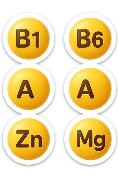 emoji stile iphone in 3d di vitamine del gruppo B, vitamina A, zinco, magnesio, iperrealistico 4k sticker