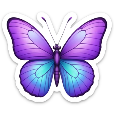 Purple butterfly with sharp ends on their wings sticker